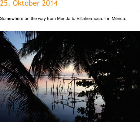 25. Oktober 2014 Somewhere on the way from Merida to Villahermosa. - in Mrida.